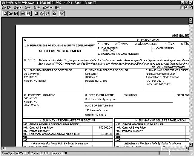 Electronic Spreadsheets 147 Exhibit 6.25 HUD-1 produced using the SoftPro ProForm software. Source: Images courtesy of SoftPro, www.softprocorp.com.