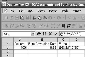 Electronic Spreadsheets 137 For example: Create a Dollar-Euro Conversion Chart, another chart where one item (column) will be multiplied (or divided, added, or subtracted) by another item (column) to