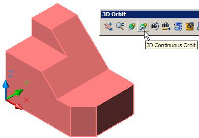 Step 15 Enable the display of the 3D Orbit toolbar and click the 3D Continuous Orbit icon as shown in Figure Step 15. Read the Author's Comments below.