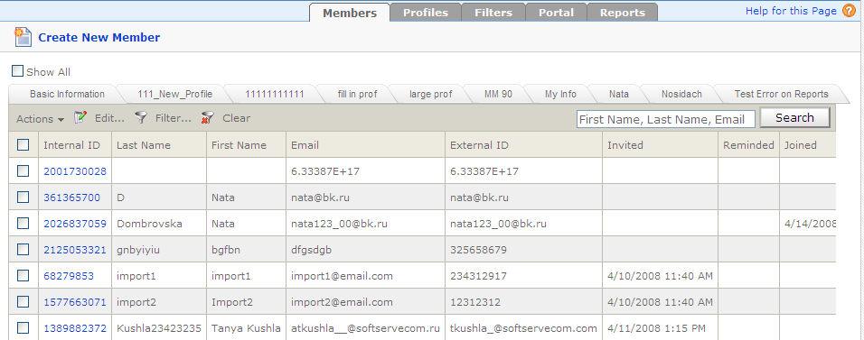 Note: On the Members tab/basic Information tab/ there are new columns for invited, reminded and joined dates.