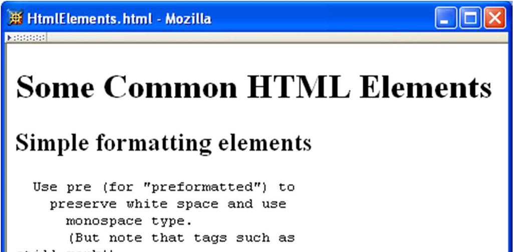 COMMON HTML ELEMENTS