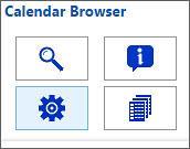 5 THE CALENDAR BROWSER SETTINGS The Calendar Browser settings are reached via the Manage button in the Calendar Browser control panel.