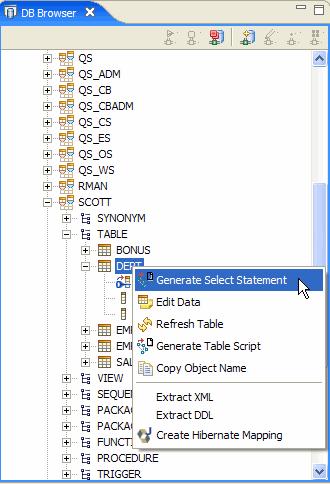 following: 1. Select the table in the Database Browser 2.