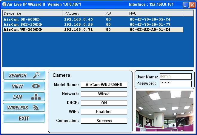 2. Preparation 2.1.2 View If IPWizard II finds network devices, View button will be available.