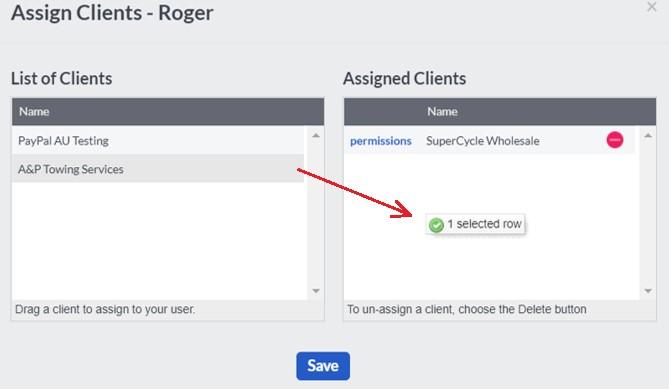 Text box on the left shows a completed list of your clients, whereas the ones on the