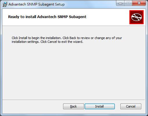 3.1.5 Install the SNMP Subagent After finishing SNMP configuration, you can continue to install SNMP subagent.