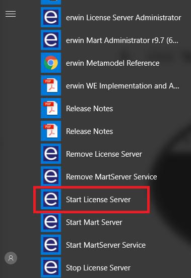 B. Click Start License Server to start the erwin License Administrator service: - Again, you will see