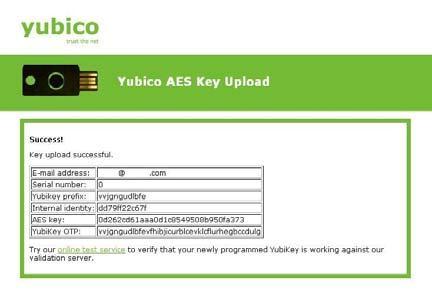 10. Information about each YubiKey are filled out as shown in the example below: 11.