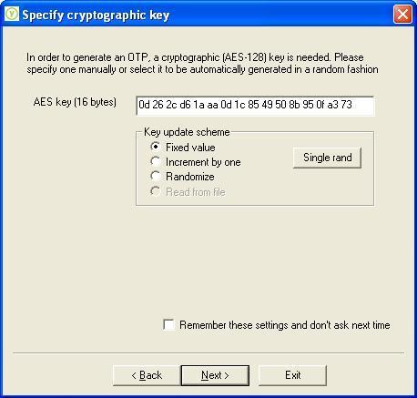 Select the desired AES Key and enter it in hex encoded format.