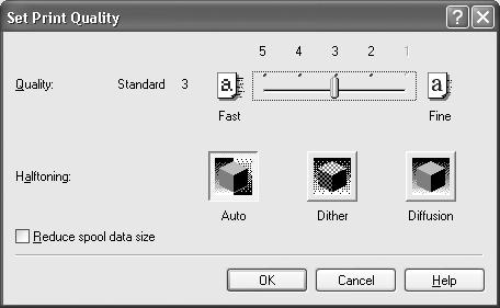 Advanced Printing To manually adjust Print Quality settings: 1 Open the Printer Properties dialog box. See"Opening the Printer Properties Dialog Box from Your Application Program" on page 11.