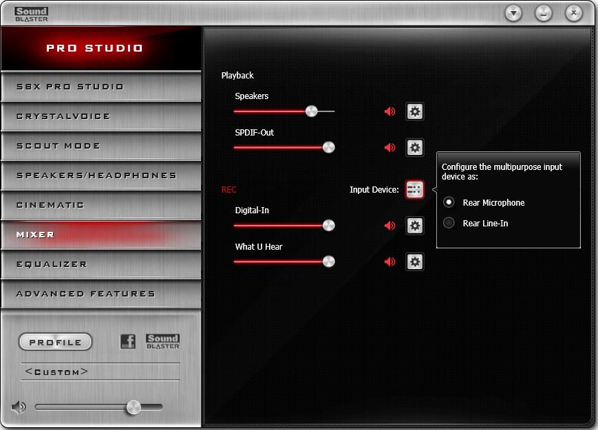 Mixer Settings 1. Volume sliders Adjust the playback and recording volume for your various inputs and outputs. 2.