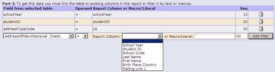 Invisible Columns An invisible column is a column you have added to a report to serve as a link for additional pieces of data, but do not want the data it contains to show on the report printout