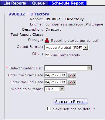 Step 3: Schedule the Report Click the button to run the report.
