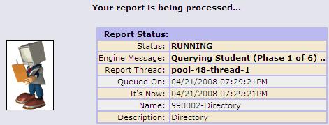 This is because of extra queries to the Genesis database. The normal report processing takes place with six phases.