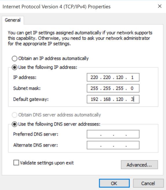 Static IP Connection 1. Follow the previous steps 1 to 4 in Dynamic IP/PPPoE Connection. 2.