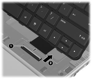Release the zero insertion force (ZIF) connector (1) to which the keyboard cable is attached, and then disconnect the