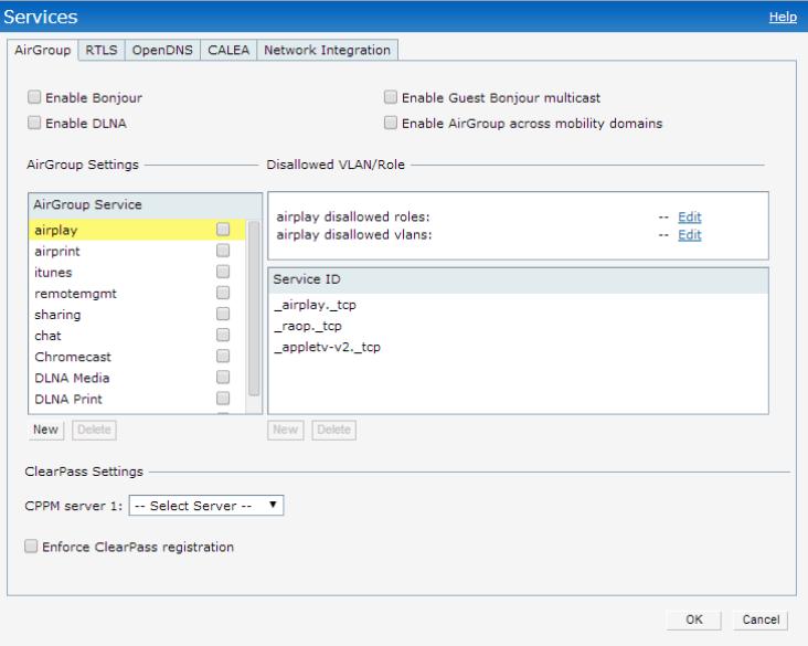 The following figure shows the default view of the Services window: Figure 9 Services Window: Default View DHCP Server The DHCP Servers window allows you to configure various DHCP modes.