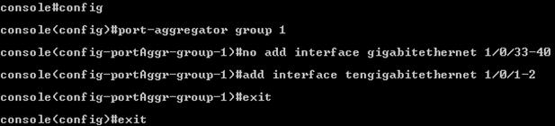 1.1.1 Configuring the Dell M6348 Switch 1.1.1.1 Command-Line Interface: By default external ports 33 through 40 (1GB ports) are in port-aggregator group 1.