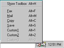 Using the ScanGear Toolbox CS Toolbar The ScanGear Toolbox CS toolbar displays when the program is launched. The fax, mail, copy and save buttons are standard items.