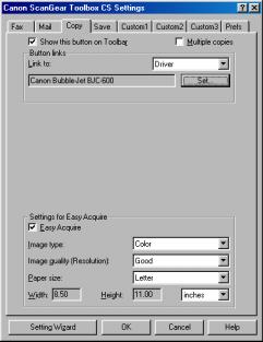 Copy Settings Tab (ScanGear Toolbox CS) Multiple copies Place a check in this box to specify the number of copies when copying.
