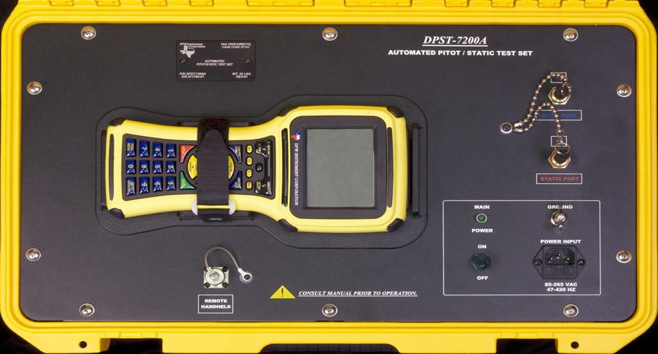 DPST-7200A Automated Pitot Static Test Set High Accuracy Standards for FAR 91.411 Certification Standard Features Certified to perform Standard FAR 91.411 Part 43 App E.