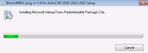 8. The BlomURBEX plug-in for AutoCAD 2010/2011/2012 Setup Wizard will lead you