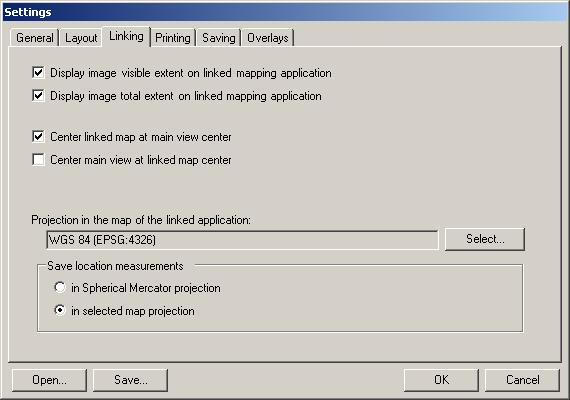 5. Click in the Select button to open the Select projection dialog. In the dialog select in the available projection list the one that the basemap has.