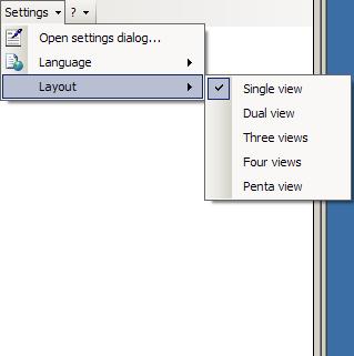 To change the layout and image dates using the settings dialog: 1. Click in Settings > Open settings dialog menu to open settings dialog. 2.