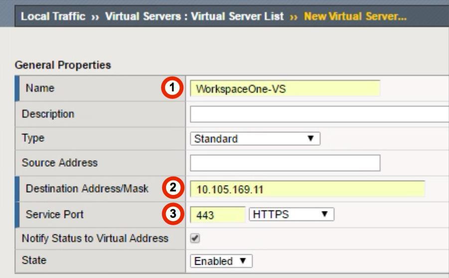 Virtual Server General Properties Section Use the following guidance to configure the General Properties of the virtual server. 1.