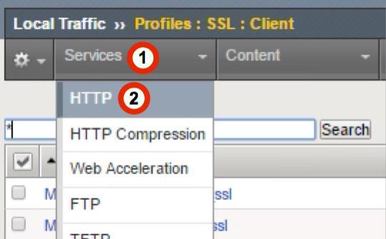 Create HTTP Profile The next task is to create an HTTP Profile, use the