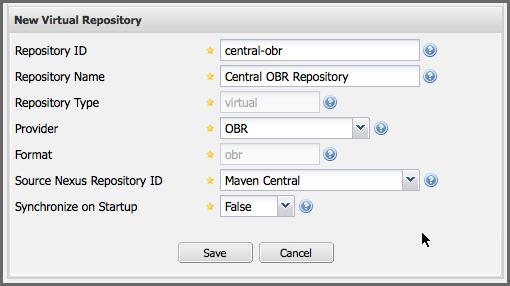 Repository Management with Nexus 310 / 420 Figure 14.3: Creating a Virtual OSGi Bundle Repository from a Maven Repository 14.
