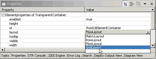 The values are often predefined and can be selected from a dropdown box (to the right of the Value column).