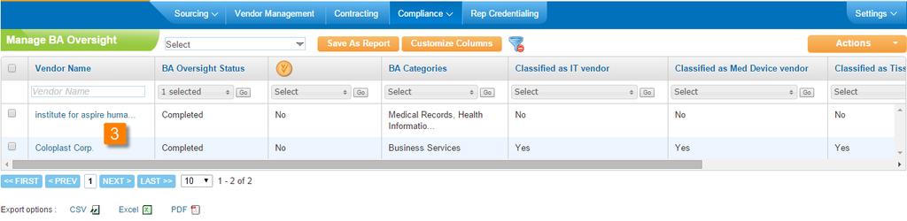 To review and change the status of a document returned by a vendor 1.