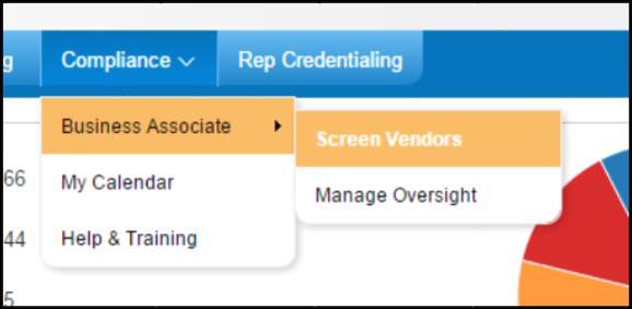 Click on the Actions drop-down menu to select the desired action to be taken with the selected vendor(s): Classify as Not a BA Classify as a Potential BA Classify as a BA Classify as an Agent Assign