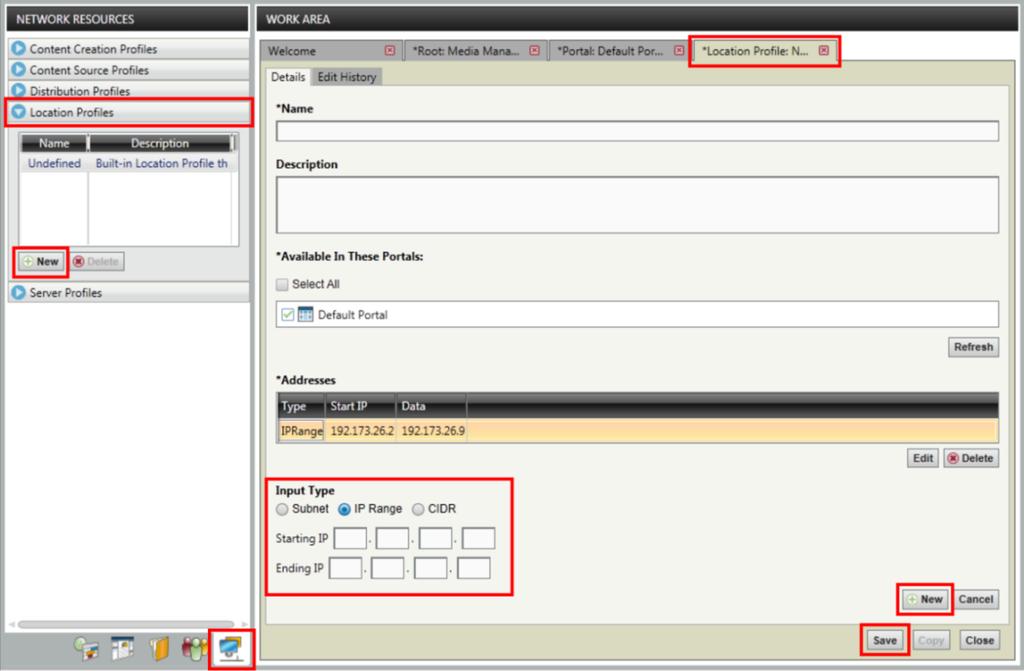 To configure a location profile: 1 In the Network Resources panel, click to expand Location Profiles. Then click New. 2 In the Location Profile: New tab, open the Details tab, as shown next.