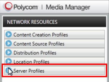 Configure and Administer Profiles RealPresence Media Manager software uses profiles to define server types, where portal users are located, how the RealPresence Media Manager software distributes