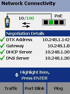 Network Turn-up Connectivity from TO & Link Utilization The switch port performs the