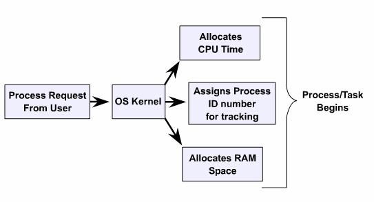 Kernel Allocation for Processes Upon boot, two processes started sched (scheduler)(pid 0) init (initialization)(pid 1) which manages other processes System Processes 9 ps [options] The ps options
