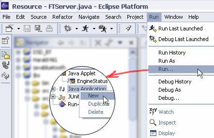 Appendix A: Creating Eclipse Runtime configurations The most practical way to create Eclipse Runtime configuration is to just let the Eclipse handle all the work: open the java file for which is