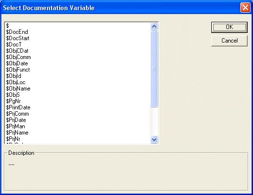 Section 4 System Configuration Documentation Builder FF can be called up using the key F2. In the lower part a corresponding explanatory text appears upon selection of a variable, see Figure 42.