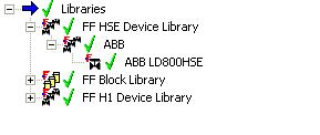 HSE Device Library Section 5 Configuring an FF Network HSE Device Library The HSE device library contains, in the form of HSE device classes, the HSE device types that can be used in the project.