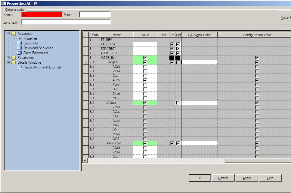Section 10 FF Application Editor Publish/Subscribe Signals Client/server signals can be declared in the properties dialog of the function block, see Figure 118.