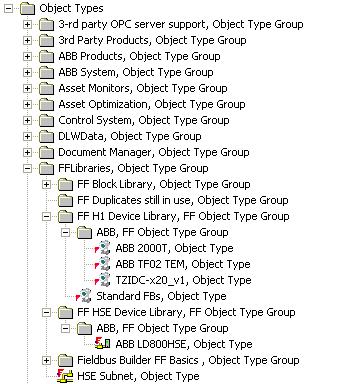 Section 3 Integration in Plant Explorer Object Types in Plant Explorer Object Types in Plant Explorer Additional object types which allow the configuration of FF networks are made available to the
