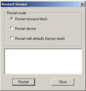 Section 12 Commissioning FF Objects Restarting the device can be performed using one of the following options: a.