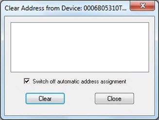 Section 12 Commissioning FF Objects 2. Clear Address dialog window appears. Click Clear, the device address and PD tag is cleared.