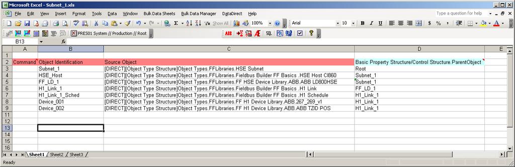 H1 Device Appendix E FF Bulk Data Examples Now all objects are