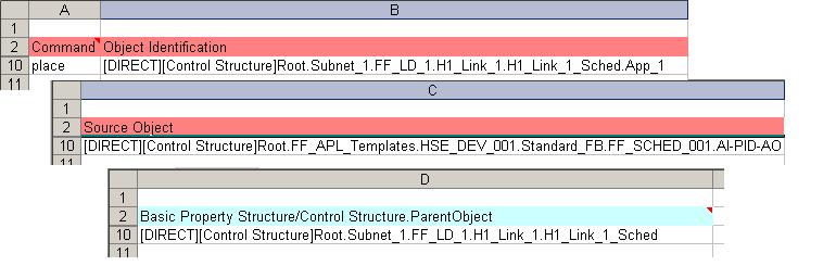 Function Block Application Diagram (FBAD) Appendix E FF Bulk Data Examples Now in all three columns the entries for the FBAD are set including