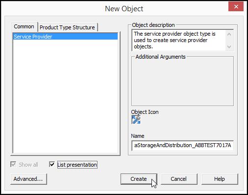 Section 4 System Configuration Extend a System with Redundant Aspect Server 3. Create a new FF provider by selecting New Object for the Basic Service group: a.