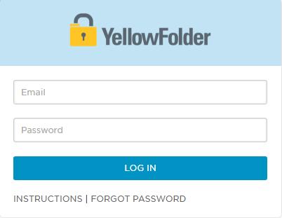 Logging into YellowFolder Use the link from the OneLogin email to create a password At www.yellowfolder.