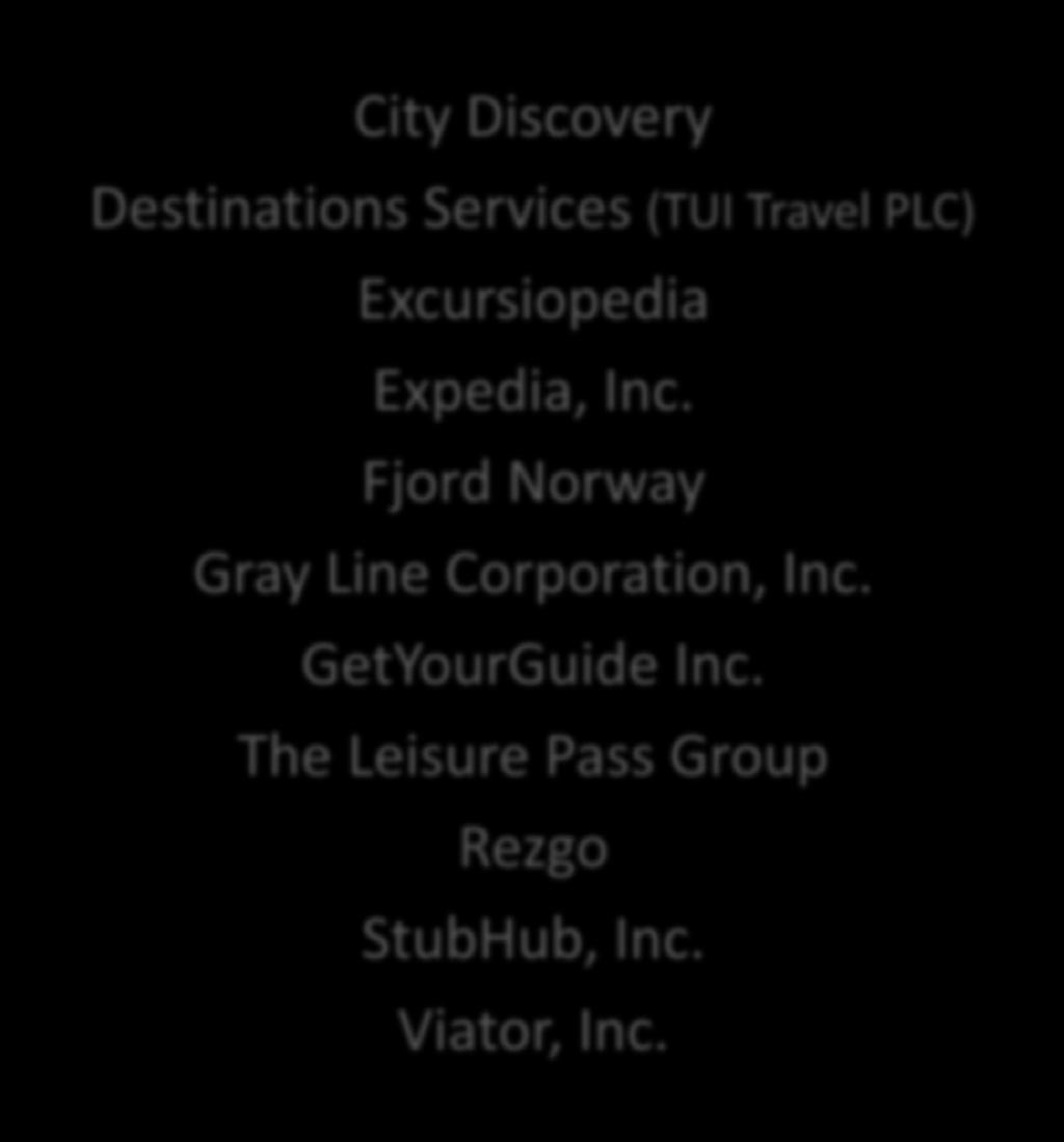 Project Sponsors City Discovery Destinations Services (TUI Travel PLC) Excursiopedia Expedia, Inc.
